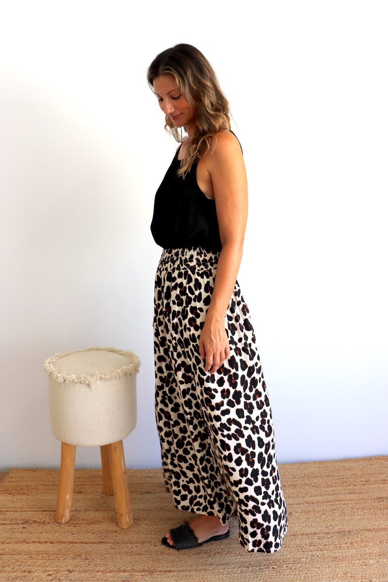 Merci Maxi Skirt In Black Jaguar