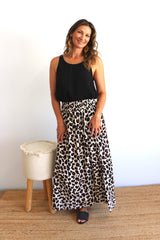 Merci Maxi Skirt In Black Jaguar