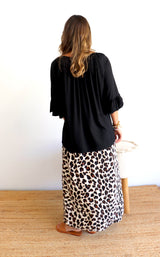 Merci Maxi Skirt In Black Jaguar