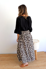 Merci Maxi Skirt In Black Jaguar