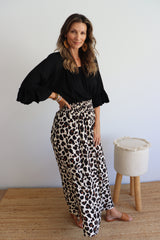 Merci Maxi Skirt In Black Jaguar