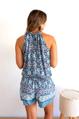 Tahiti Jumpsuit In Blue Seaflower