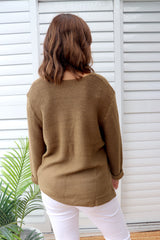 Alex Knit Sweater in Khaki