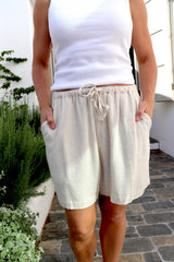 Lighthouse Lux Linen Shorts in Natural