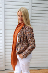 Leopard Faux Suede Jacket