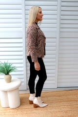 Leopard Faux Suede Jacket