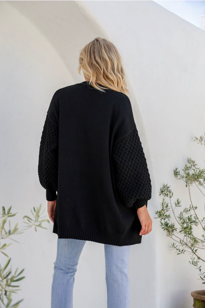 Honeycomb Cardi in Black