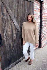 Calli Round Neck Sweater in Biscuit