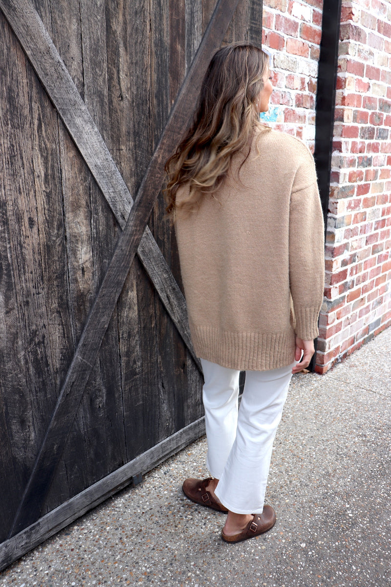 Calli Round Neck Sweater in Biscuit