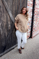 Calli Round Neck Sweater in Biscuit