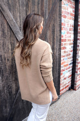 Calli Round Neck Sweater in Biscuit