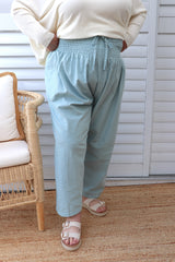 Dream Pant in LUX Cotton Plain Sage/Teal