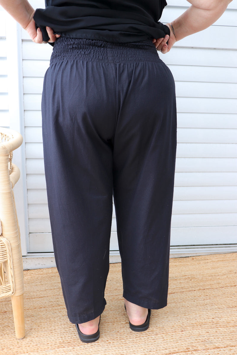 Dream Pant in LUX Cotton Plain Black