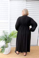 Audrey Long Sleeve Maxi in Black