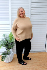 Calli Round Neck Sweater in Biscuit