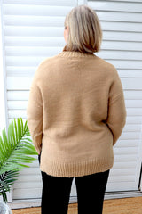 Calli Round Neck Sweater in Biscuit