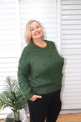 Promise Sweater in Forest Green