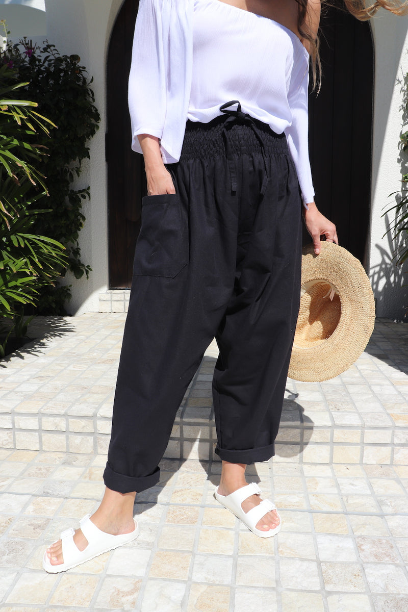 Dream Pant in LUX Cotton Plain Black