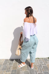 Dream Pant in LUX Cotton Plain Sage/Teal