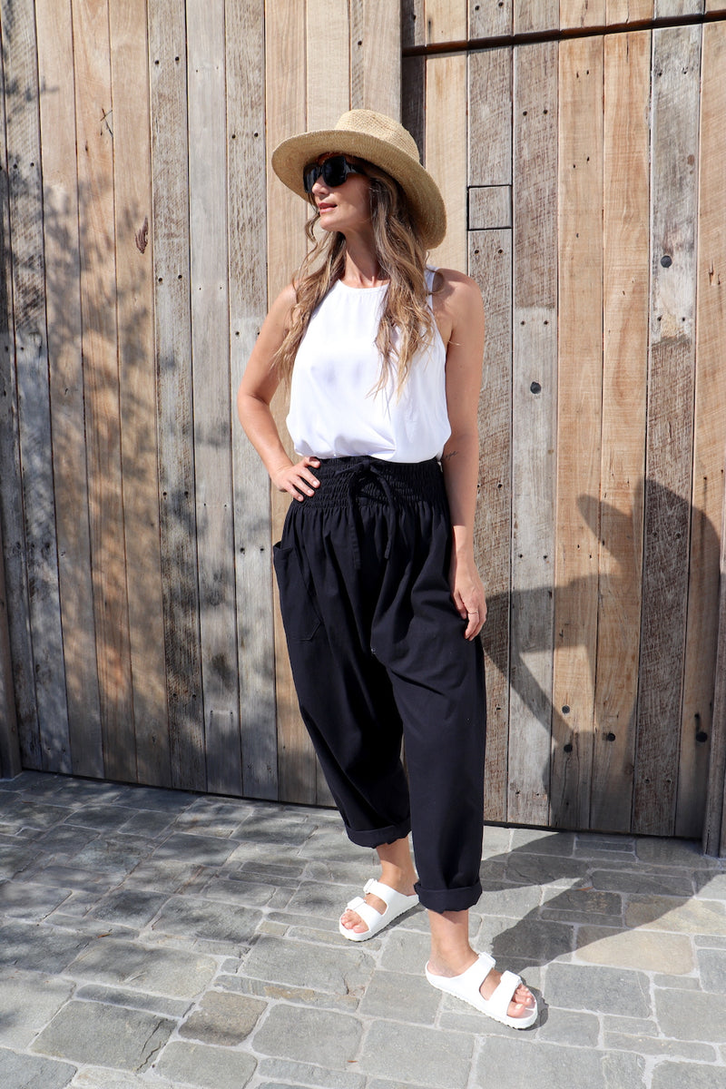 Dream Pant in LUX Cotton Plain Black