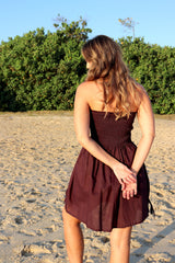 Strapless Beach Dress/Skirt in Eggplant