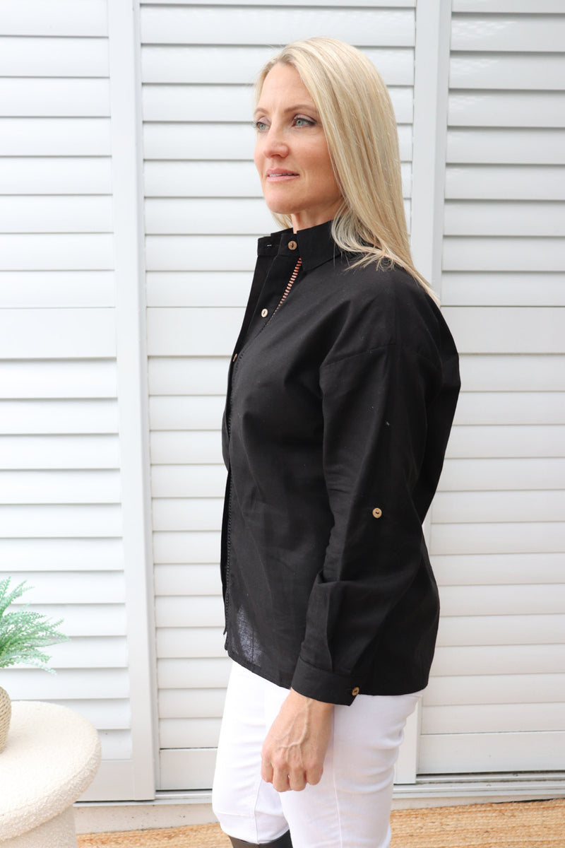 Lauren Linen Shirt in Black