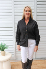 Lauren Linen Shirt in Black