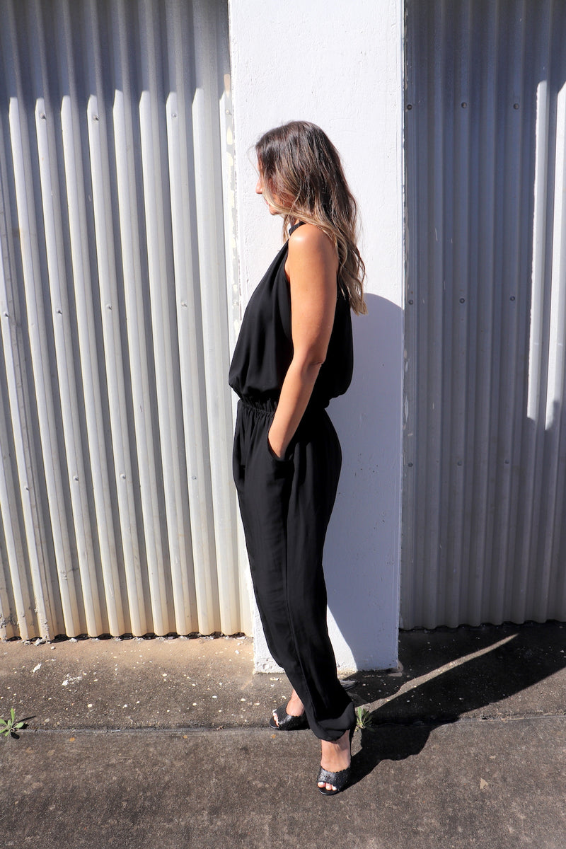 Tahiti Long Jumpsuit in Black