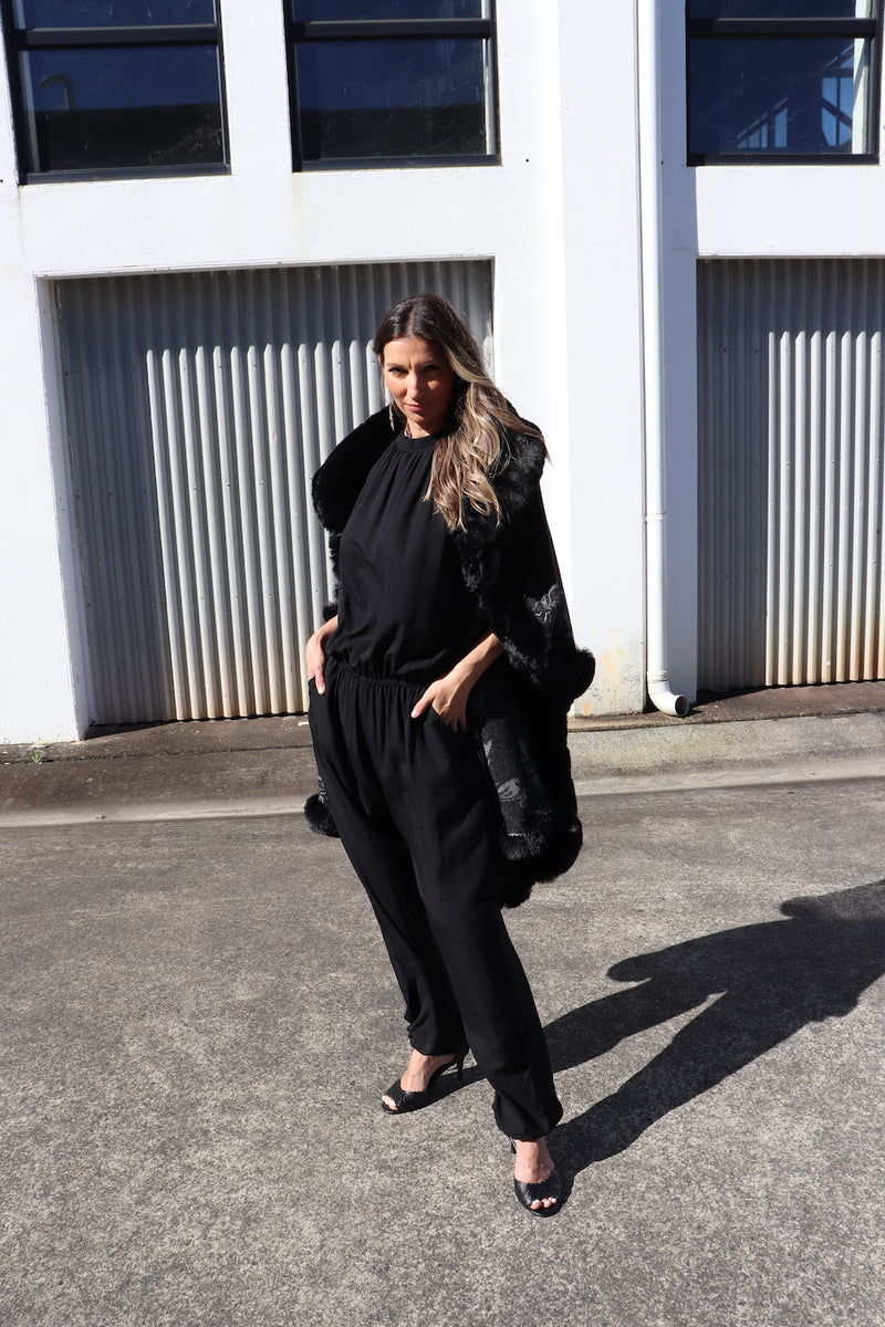 Tahiti Long Jumpsuit in Black