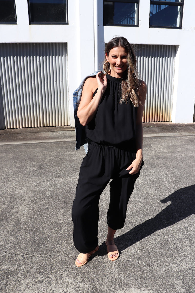 Tahiti Long Jumpsuit in Black