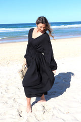 Audrey Long Sleeve Maxi in Black