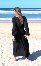 Audrey Long Sleeve Maxi in Black