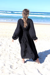 Audrey Long Sleeve Maxi in Black