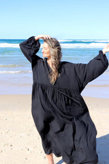 Audrey Long Sleeve Maxi in Black