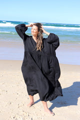 Audrey Long Sleeve Maxi in Black